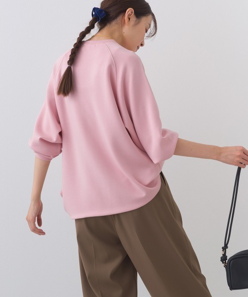 OMNES（オムネス）の「ソフトポンチロゴプリント裾ドローコード 長袖Tシャツ 花粉リリース付（Tシャツ/カットソー・レディース・ブラック/ライトピンク/ベージュ/ライトグレー・FREE）」の21枚目の写真