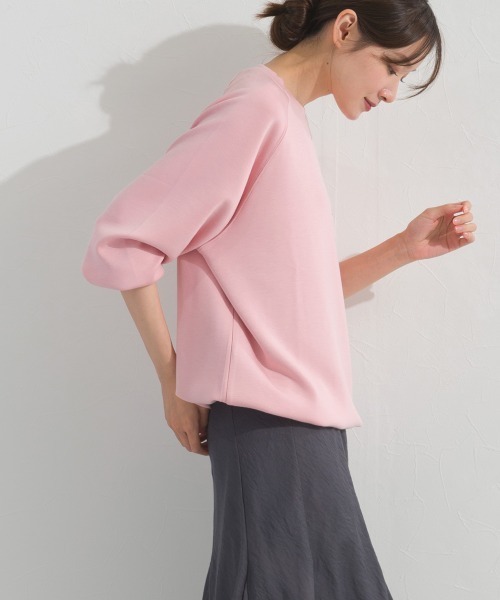 OMNES(オムネス)の「ソフトポンチロゴプリント裾ドローコード 長袖Tシャツ 花粉リリース付(Tシャツ/カットソー・レディース・ブラック/ライトピンク/ベージュ/ライトグレー・FREE)」の22枚目の写真