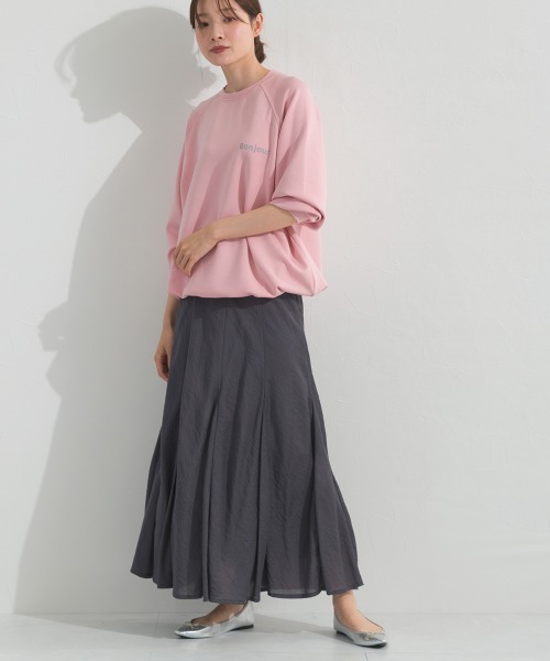 OMNES(オムネス)の「ソフトポンチロゴプリント裾ドローコード 長袖Tシャツ 花粉リリース付(Tシャツ/カットソー・レディース・ブラック/ライトピンク/ベージュ/ライトグレー・FREE)」の21枚目の写真