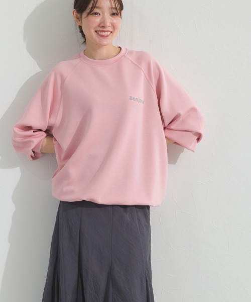 OMNES(オムネス)の「ソフトポンチロゴプリント裾ドローコード 長袖Tシャツ 花粉リリース付(Tシャツ/カットソー・レディース・ブラック/ライトピンク/ベージュ/ライトグレー・FREE)」の19枚目の写真