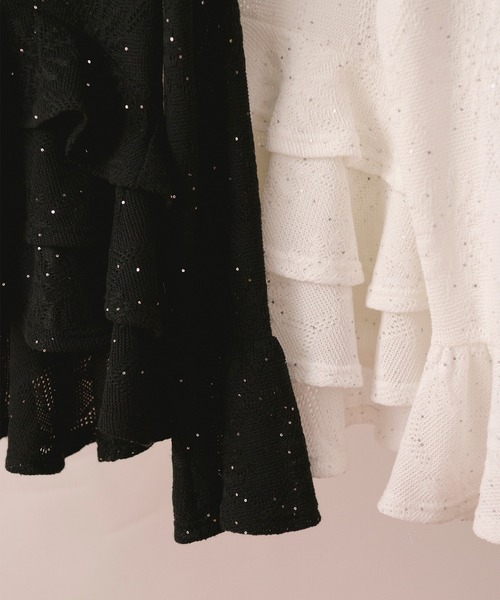 spangle lace frill tops / スパンコールレースフリルトップス（T