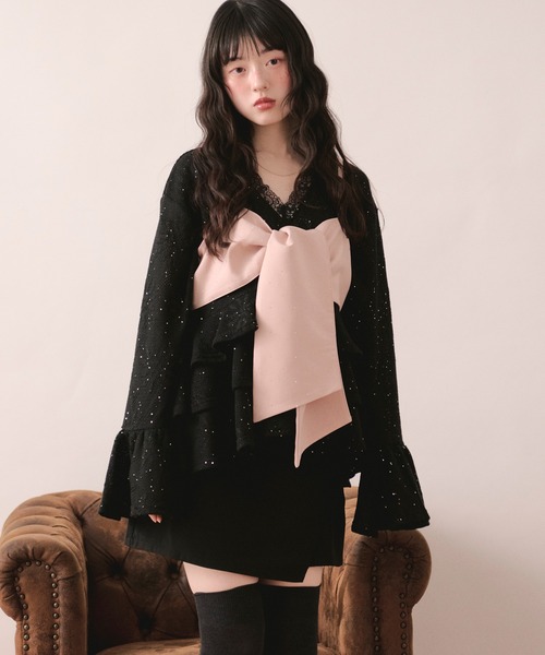 spangle lace frill tops / スパンコールレースフリルトップス(T spangle lace frill tops / スパンコールレースフリルトップス(T