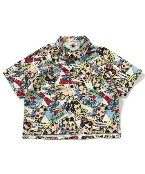 F.O.KIDS（エフオーキッズ）の「3色3柄ワイドシャツ_ジュニア対応（シャツ/ブラウス・キッズ・オレンジ/ブラック/オフホワイト・80/90/100/110/120/130/140/150/160）」の2枚目の写真