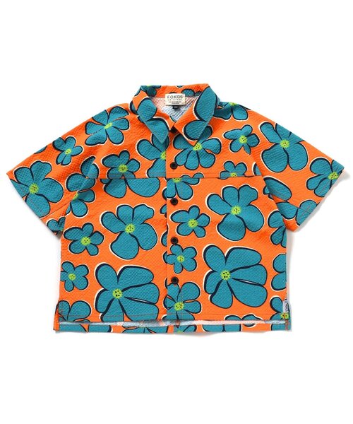 F.O.KIDS（エフオーキッズ）の「3色3柄ワイドシャツ_ジュニア対応（シャツ/ブラウス・キッズ・オレンジ/ブラック/オフホワイト・80/90/100/110/120/130/140/150/160）」の3枚目の写真