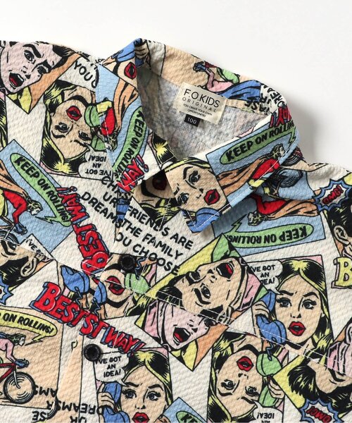 F.O.KIDS（エフオーキッズ）の「3色3柄ワイドシャツ_ジュニア対応（シャツ/ブラウス・キッズ・オレンジ/ブラック/オフホワイト・80/90/100/110/120/130/140/150/160）」の5枚目の写真