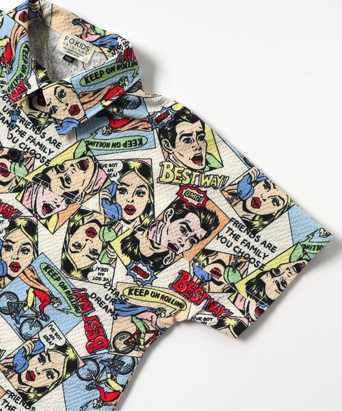 F.O.KIDS（エフオーキッズ）の「3色3柄ワイドシャツ_ジュニア対応（シャツ/ブラウス・キッズ・オレンジ/ブラック/オフホワイト・80/90/100/110/120/130/140/150/160）」の6枚目の写真