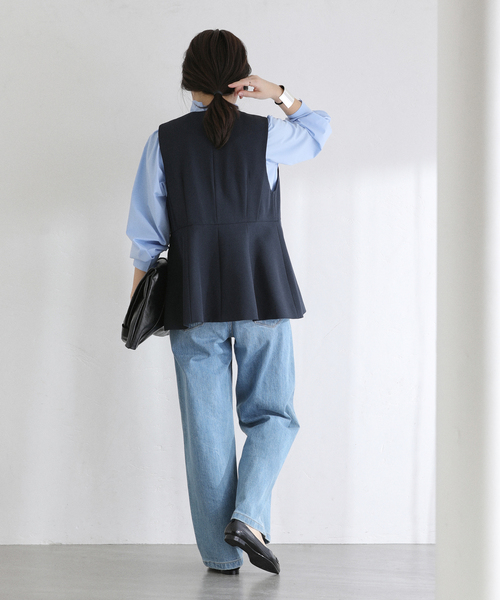 La TOTALITE（ラトータリテ）の「【洗える】フリルカラーブラウス（シャツ/ブラウス・レディース・ホワイト/サックスブルー・FREE）」の10枚目の写真