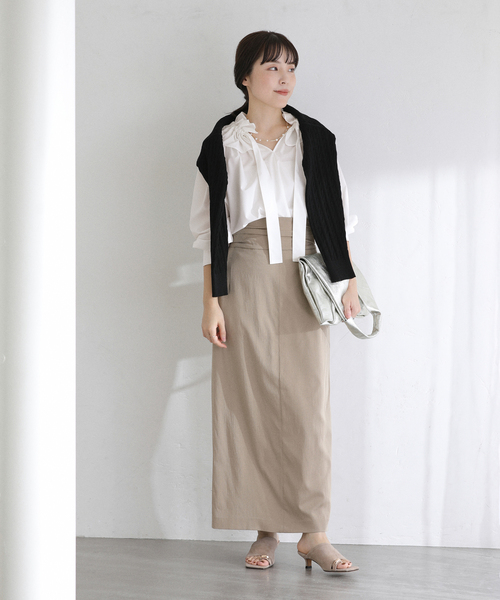 La TOTALITE（ラトータリテ）の「【洗える】フリルカラーブラウス（シャツ/ブラウス・レディース・ホワイト/サックスブルー・FREE）」の14枚目の写真