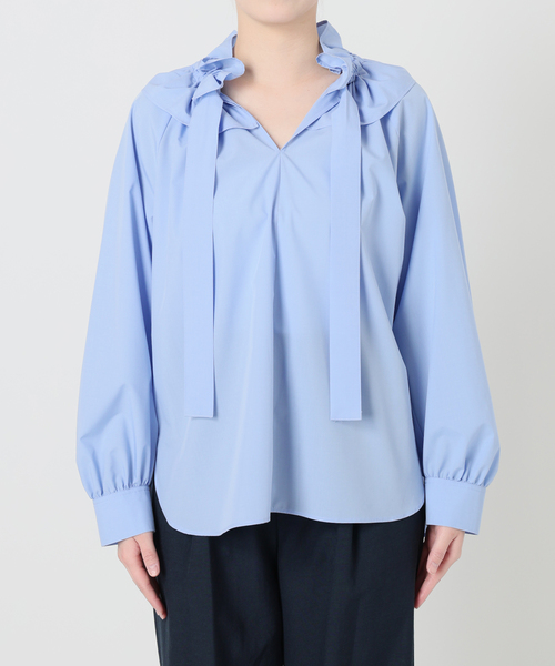 La TOTALITE（ラトータリテ）の「【洗える】フリルカラーブラウス（シャツ/ブラウス・レディース・ホワイト/サックスブルー・FREE）」の19枚目の写真