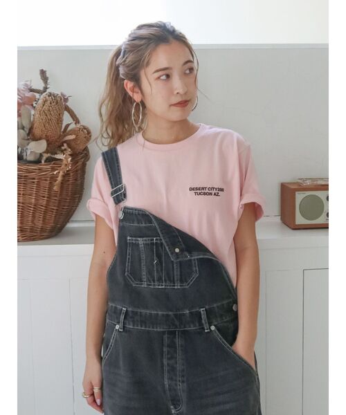 Ungrid（アングリッド）の「カラーエンブロイダリーTee（Tシャツ/カットソー・レディース・ブルー/チャコールグレー/オフホワイト/ピンク/イエロー・FREE）」の7枚目の写真