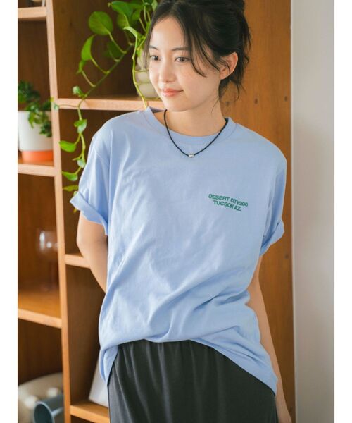 Ungrid（アングリッド）の「カラーエンブロイダリーTee（Tシャツ/カットソー・レディース・ブルー/チャコールグレー/オフホワイト/ピンク/イエロー・FREE）」の14枚目の写真