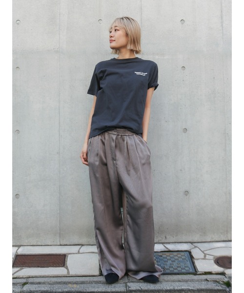 ungrid アングリッド エンブロイダリー サテンガウン ネイビー カラーエンブロイダリーTee（Tシャツ/カットソー）｜Ungrid（アン