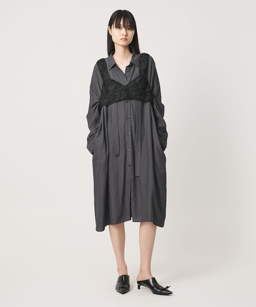 AEWEN MATOPH>ボウタイシャツワンピース ‐ ウォッシャブル AEWEN MATOPH>ボウタイシャツワンピース ‐ ウォッシャブル