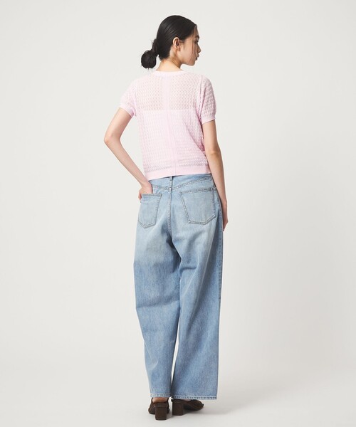 EMMEL REFINES(エメルリファインズ)の「<EMMEL REFINES>EM HW スカシアミ ショートスリーブ ニット(ニット/セーター・レディース・ライトピンク/ケリーグリーン・FREE)」の10枚目の写真