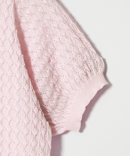 EMMEL REFINES(エメルリファインズ)の「<EMMEL REFINES>EM HW スカシアミ ショートスリーブ ニット(ニット/セーター・レディース・ライトピンク/ケリーグリーン・FREE)」の18枚目の写真