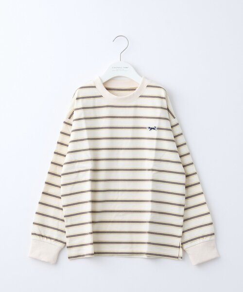 CIAOPANIC TYPY（チャオパニックティピー）の「【KIDS】【FOX×TYPY】【WEB限定】マルチボーダートップス（Tシャツ/カットソー・キッズ・アイボリー/ブラウン/ベージュ・150/130/110）」の21枚目の写真