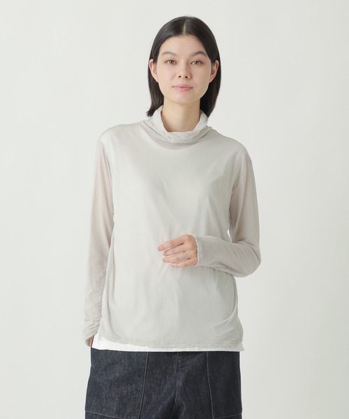 Plantation(プランテーション)の「エジプトコットン / カットソー(Tシャツ/カットソー・レディース・ライトグレー/ホワイト/ブラック・M size)」の3枚目の写真