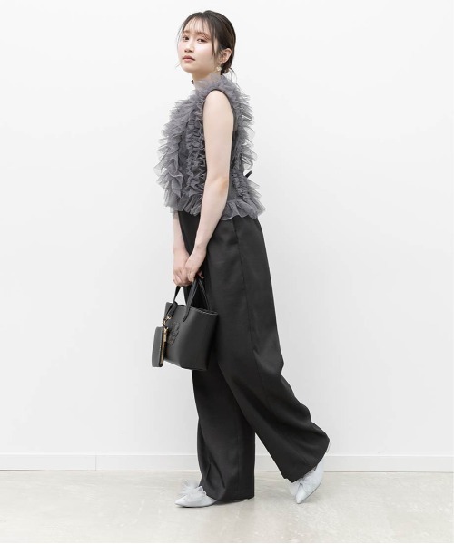 RANDA(ランダ)の「チュールフリルブラウスセットキャミロンパース(サロペット/オーバーオール・レディース・ブラック/ピンク/ベージュ・0/1)」の16枚目の写真