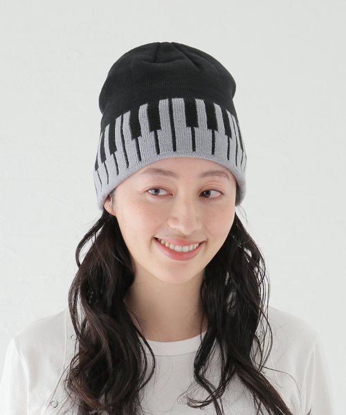 Oriens JOURNAL STANDARD(オリエンス ジャーナルスタンダード)の「【Praying/プレイング】Piano Key Beanie(ニットキャップ/ビーニー・レディース・ブラック・FREE)」の3枚目の写真