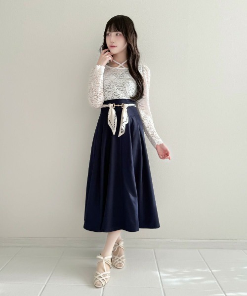 an another angelus（アンアナザーアンジェラス）の「ホルターリボン2wayレーストップス（Tシャツ/カットソー・レディース・クリーム/オフホワイト・FREE）」の3枚目の写真