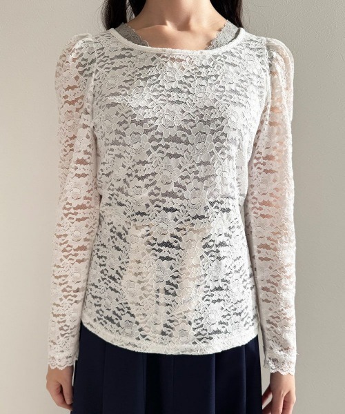 an another angelus（アンアナザーアンジェラス）の「ホルターリボン2wayレーストップス（Tシャツ/カットソー・レディース・クリーム/オフホワイト・FREE）」の19枚目の写真