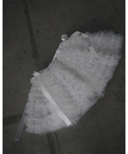 lilLilly（リルリリー）の「チュールティアードミニスカート（スカート・レディース・ホワイト/ブラック・FREE）」の3枚目の写真