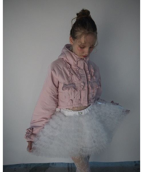 lilLilly（リルリリー）の「チュールティアードミニスカート（スカート・レディース・ホワイト/ブラック・FREE）」の7枚目の写真