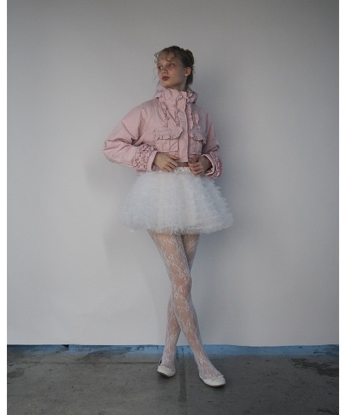 lilLilly（リルリリー）の「チュールティアードミニスカート（スカート・レディース・ホワイト/ブラック・FREE）」の12枚目の写真