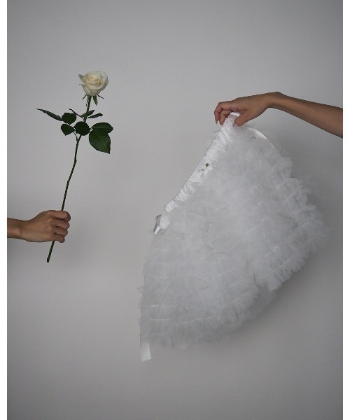 lilLilly（リルリリー）の「チュールティアードミニスカート（スカート・レディース・ホワイト/ブラック・FREE）」の14枚目の写真