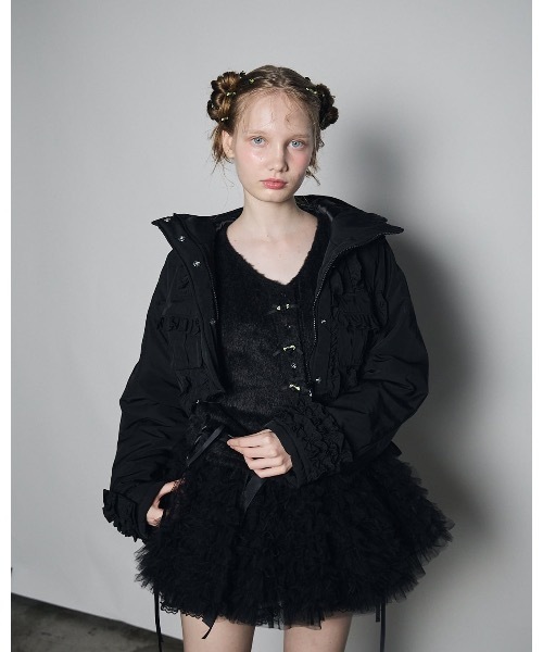 lilLilly（リルリリー）の「チュールティアードミニスカート（スカート・レディース・ホワイト/ブラック・FREE）」の16枚目の写真