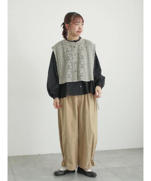 TSUHARU by Samansa Mos2（ツハルバイサマンサモスモス）の「馬布バレルパンツ（その他パンツ・レディース・ブラック/キナリ/ベージュ・F）」の15枚目の写真