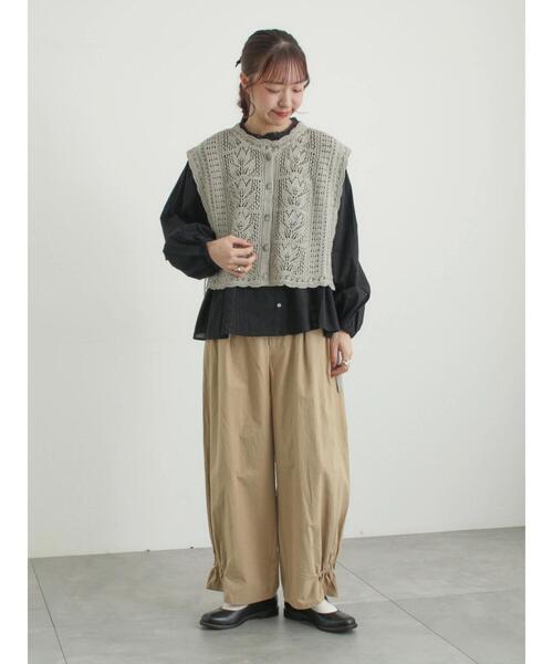 TSUHARU by Samansa Mos2（ツハルバイサマンサモスモス）の「馬布バレルパンツ（その他パンツ・レディース・ブラック/キナリ/ベージュ・F）」の14枚目の写真