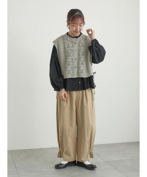 TSUHARU by Samansa Mos2（ツハルバイサマンサモスモス）の「馬布バレルパンツ（その他パンツ・レディース・ブラック/キナリ/ベージュ・F）」の13枚目の写真