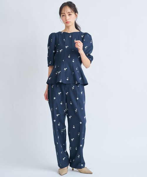 NOELA(ノエラ)の「【Premium】フラワー刺繍パンツ(その他パンツ・レディース・ベージュ/ネイビー・S/M)」の15枚目の写真