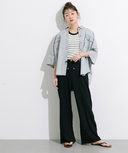 coca(coca)(コカ)の「デニムビック半袖シャツ(シャツ/ブラウス・レディース・ライトブルー/ブルー・M/L)」の8枚目の写真
