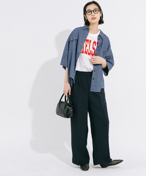 coca(coca)(コカ)の「デニムビック半袖シャツ(シャツ/ブラウス・レディース・ライトブルー/ブルー・M/L)」の12枚目の写真