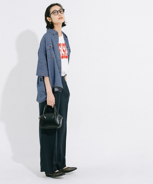 coca(coca)(コカ)の「デニムビック半袖シャツ(シャツ/ブラウス・レディース・ライトブルー/ブルー・M/L)」の13枚目の写真