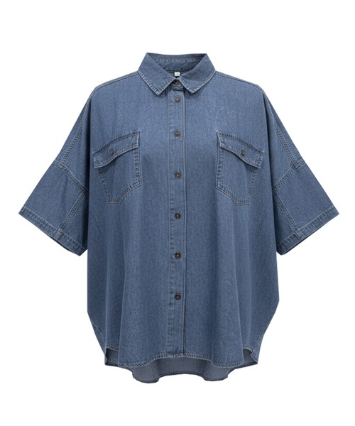 coca(coca)(コカ)の「デニムビック半袖シャツ(シャツ/ブラウス・レディース・ライトブルー/ブルー・M/L)」の20枚目の写真