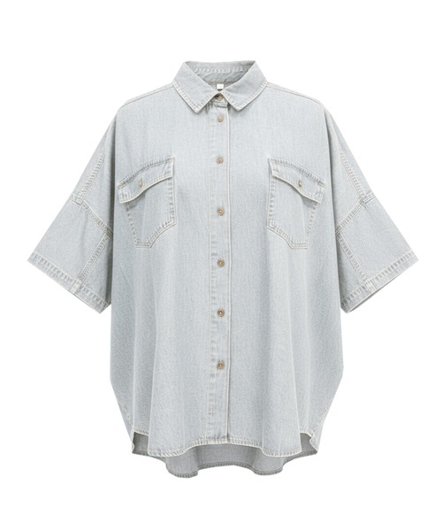 coca(coca)(コカ)の「デニムビック半袖シャツ(シャツ/ブラウス・レディース・ライトブルー/ブルー・M/L)」の21枚目の写真