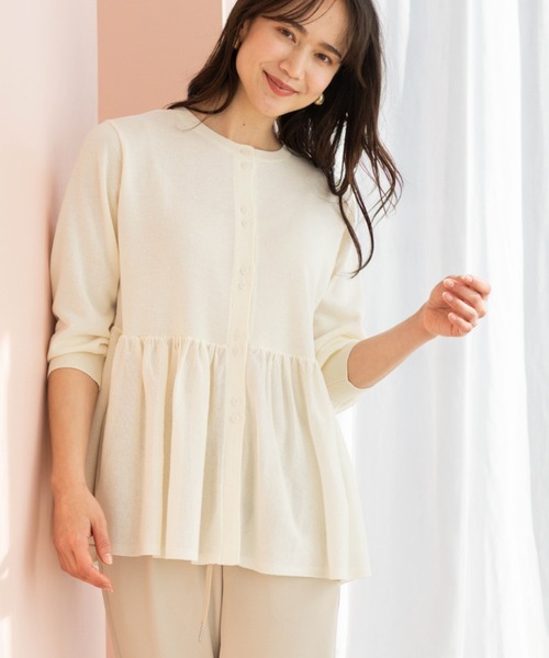 SHOO・LA・RUE(シューラルー)の「七分袖ペプラムニットカーディガン(カーディガン/ボレロ・レディース・ブラック/ブルー系その他/オレンジ/ピンク系/ダークブラウン/ホワイト・00)」の10枚目の写真