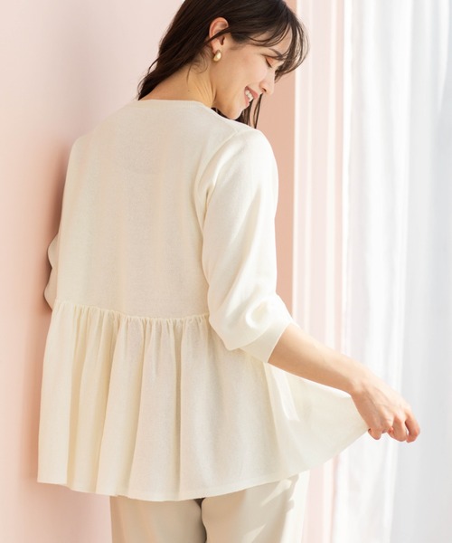 SHOO・LA・RUE(シューラルー)の「七分袖ペプラムニットカーディガン(カーディガン/ボレロ・レディース・ブラック/ブルー系その他/オレンジ/ピンク系/ダークブラウン/ホワイト・00)」の11枚目の写真