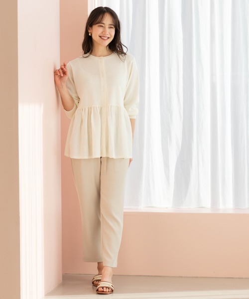 SHOO・LA・RUE(シューラルー)の「七分袖ペプラムニットカーディガン(カーディガン/ボレロ・レディース・ブラック/ブルー系その他/オレンジ/ピンク系/ダークブラウン/ホワイト・00)」の14枚目の写真