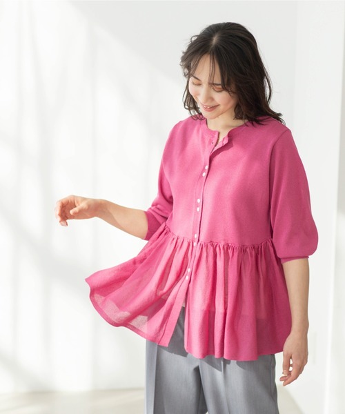 SHOO・LA・RUE(シューラルー)の「七分袖ペプラムニットカーディガン(カーディガン/ボレロ・レディース・ブラック/ブルー系その他/オレンジ/ピンク系/ダークブラウン/ホワイト・00)」の18枚目の写真