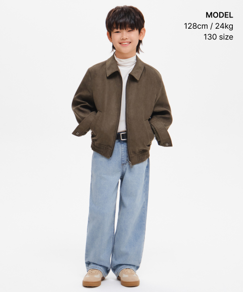 MUSINSA STANDARD KIDS(ムシンサスタンダードキッズ)の「ワイドデニムパンツ【ライトインディゴ】(デニムパンツ・レディース・その他・100/130/140/150/160/110/120)」の2枚目の写真