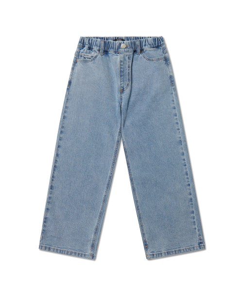MUSINSA STANDARD KIDS(ムシンサスタンダードキッズ)の「ワイドデニムパンツ【ライトインディゴ】(デニムパンツ・レディース・その他・100/130/140/150/160/110/120)」の3枚目の写真