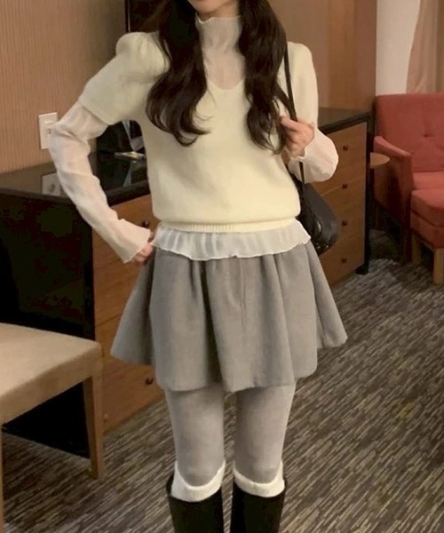 leune(ルネ)の「ストライプシアーハイネックトップス(Tシャツ/カットソー・レディース・オフホワイト・FREE)」の7枚目の写真