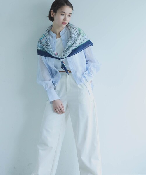 COMME CA ISM（コムサイズム）の「スクランブル風景プリント スカーフ（ストール/ショール・レディース・グリーン系その他/ブルー系その他・FREE）」の4枚目の写真