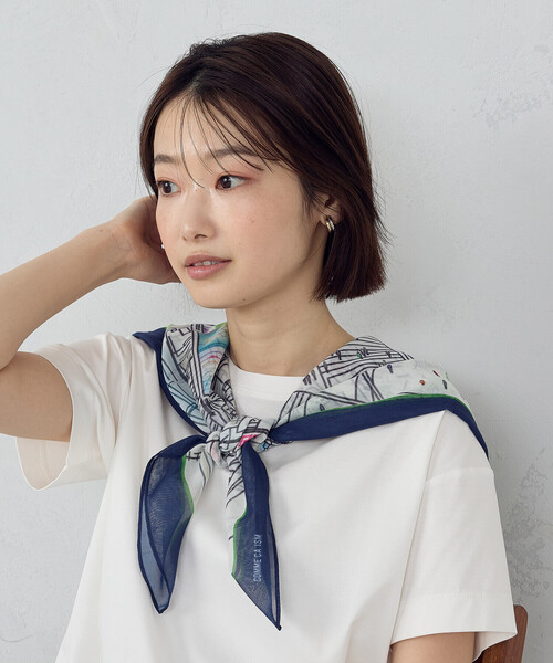 COMME CA ISM（コムサイズム）の「スクランブル風景プリント スカーフ（ストール/ショール・レディース・グリーン系その他/ブルー系その他・FREE）」の6枚目の写真
