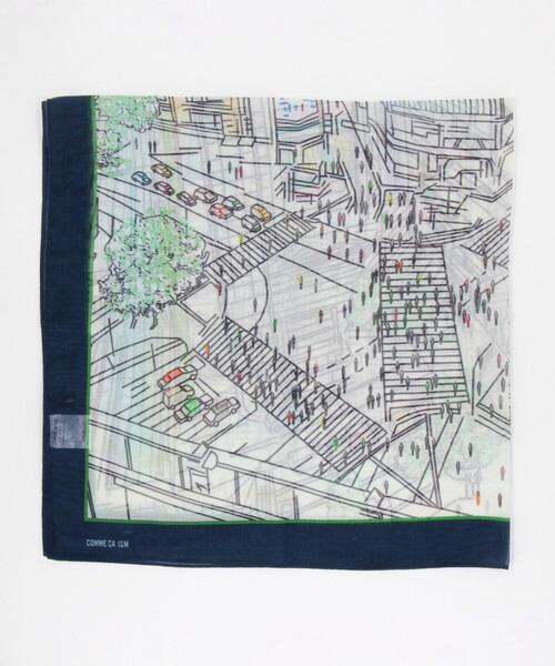 COMME CA ISM（コムサイズム）の「スクランブル風景プリント スカーフ（ストール/ショール・レディース・グリーン系その他/ブルー系その他・FREE）」の9枚目の写真