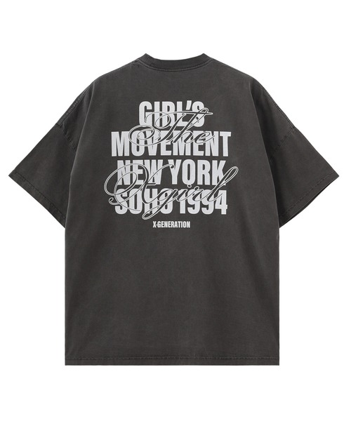 X-girl(エックスガール)の「FADED MIX FONT LOGO S/S BIG TEE DRESS(ワンピース・レディース・ブラック/オリーブ/バーガンディー・S/M)」の2枚目の写真